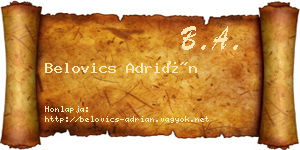 Belovics Adrián névjegykártya