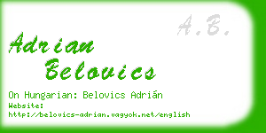 adrian belovics business card